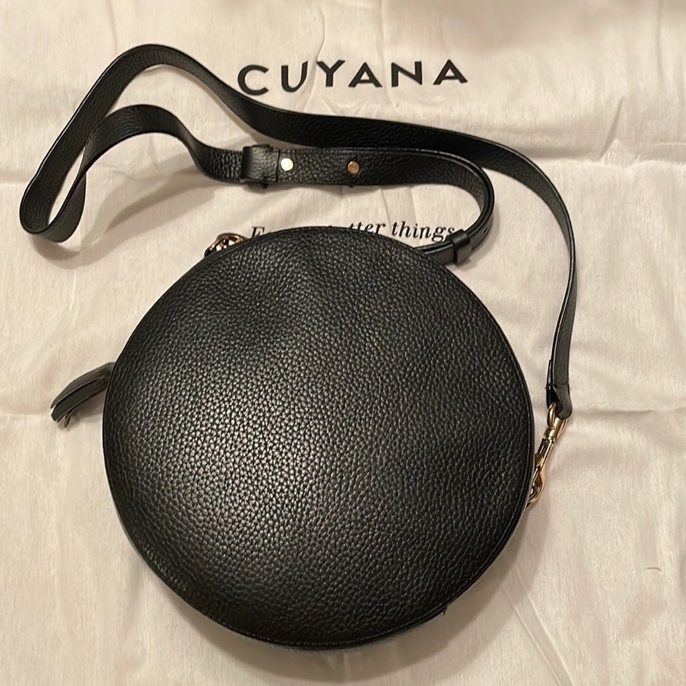 Cuyana pebbled leather Circle crossbody bag